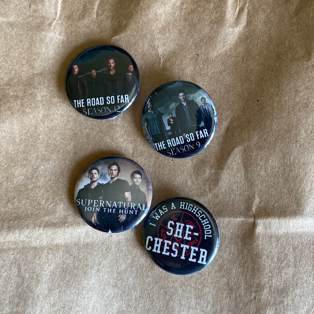 Lot of Hot Topic Supernatural buttons: EDITED
